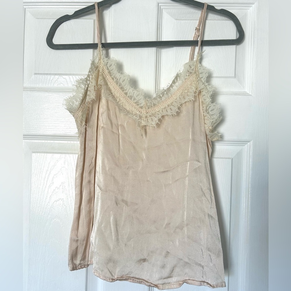 Sugarlips Lace Trim Satin Camisole Junior’s Small Light Pink